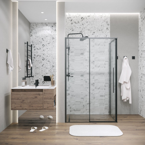 Душевой уголок Grossman Galaxy 100x70x195 120.K33.01.1070.21.02 (черный матовый/стекло шиншилла)