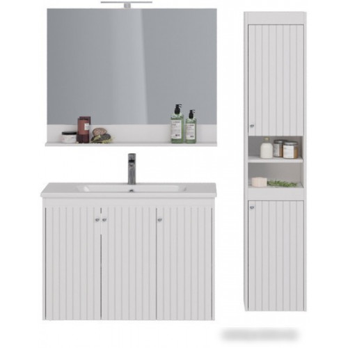 Lemark Зеркало Romance 100 LM07R100Z (с полкой, белый глянец)