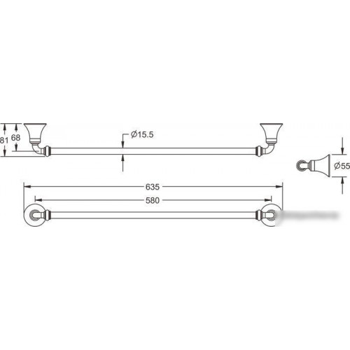 Держатель для полотенца Rose RG1217