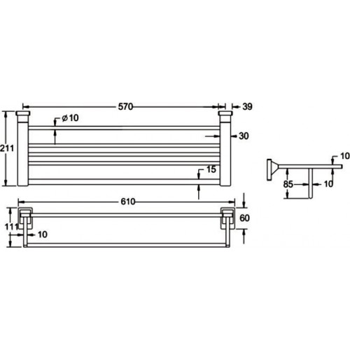 Полка для полотенца Rose RG1608