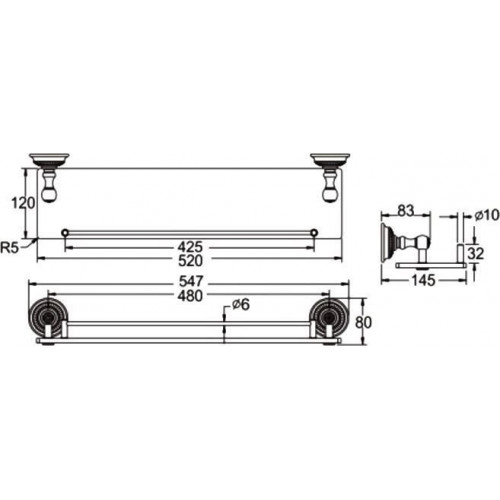 Полка для душа Rose RG1419Q