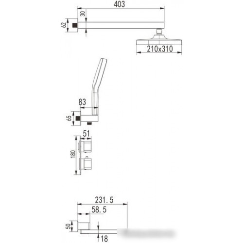 Душевая система Rose R1595F
