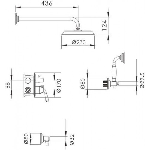Душевая система Rose R0235Q