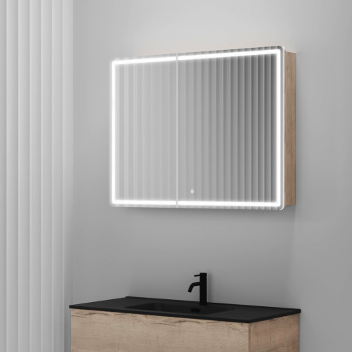 Sancos Шкаф с зеркалом Mirror MI100EG (с LED подсветкой, дуб галифакс натуральный)