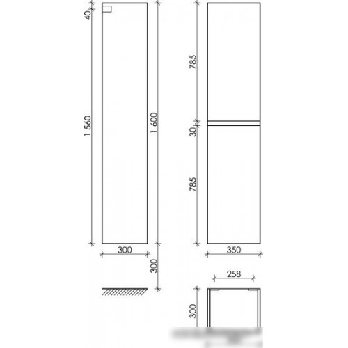 Sancos Шкаф-пенал Urban R/L PUR35W (белый глянец)