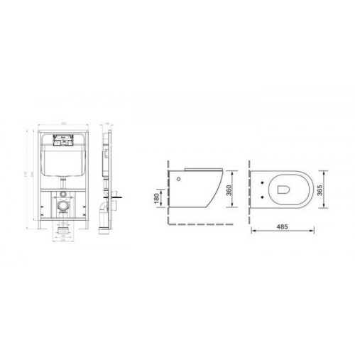 Унитаз подвесной SantiLine SL-5005 + SL-01