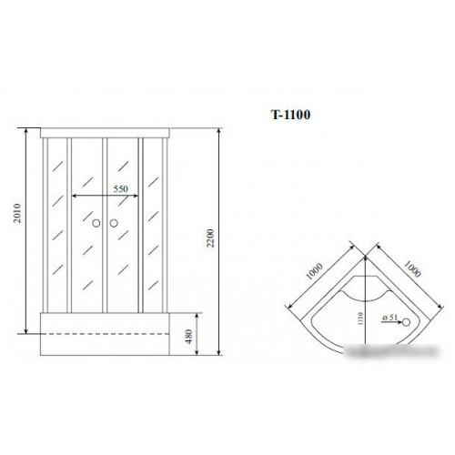 Душевая кабина Timo Standart T-6600 Black