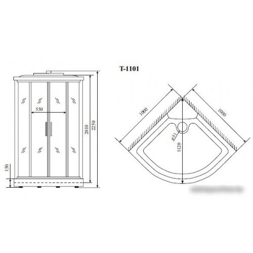 Душевая кабина Timo Standart T-6601 Silver