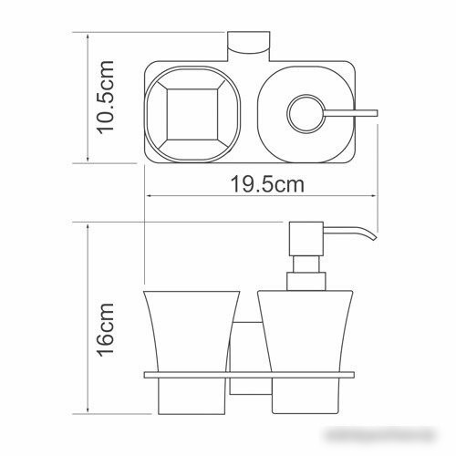 Держатель для стакана и дозатора мыла Wasserkraft Exter K-5289