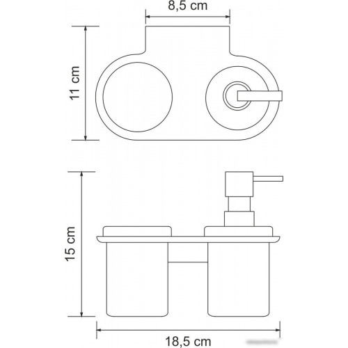 Держатель для стакана и дозатора мыла Wasserkraft Kammel K-8389