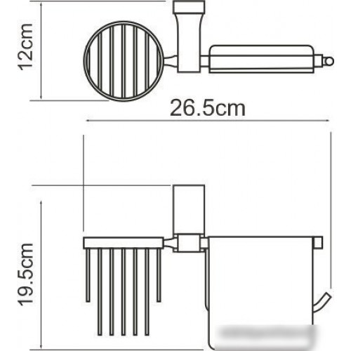 Держатель для туалетной бумаги и освежителя Wasserkraft Lopau K-6059
