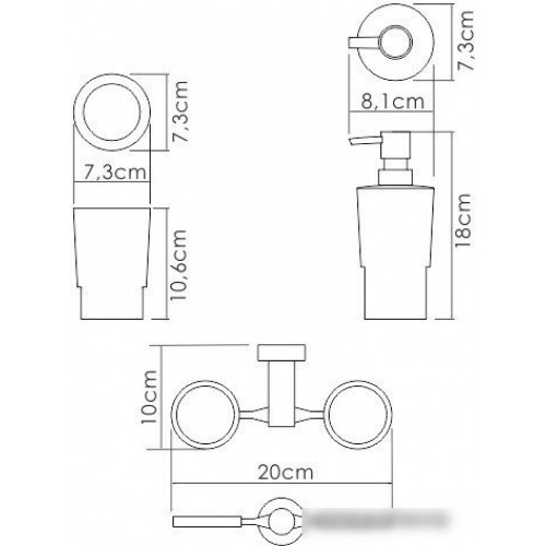 Держатель для стакана и дозатора мыла Wasserkraft K-28289
