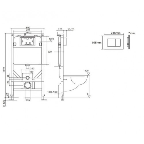 Инсталляция для унитаза Cerutti Spa CR555+CR02RG (розовое золото)
