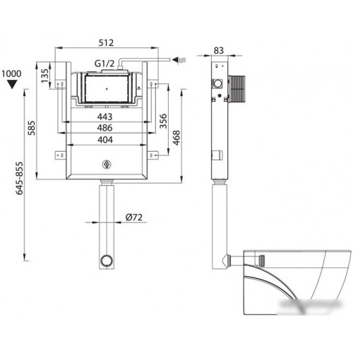 Инсталляция для унитаза IDDIS Optima Home OPH0MBCi32K (с кнопкой смыва)