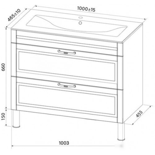 IDDIS Тумба под умывальник Oxford OXF10L1i95 (светло-серый)