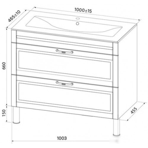 IDDIS Тумба под умывальник Oxford OXF10N1i95 (синий)