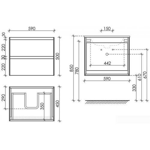 Sancos Тумба под умывальник Cento CN60W (белый глянец)
