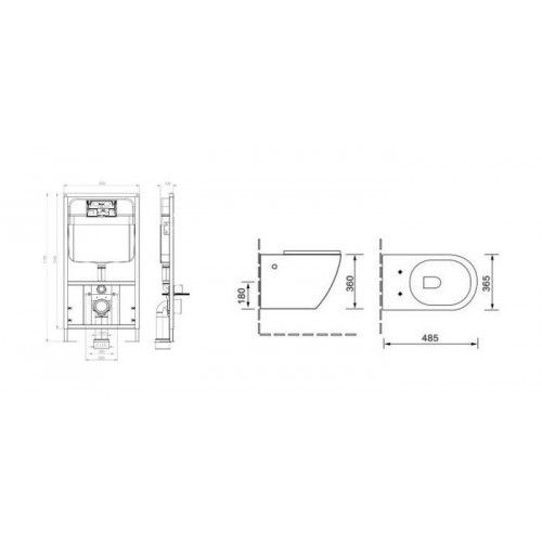 Унитаз подвесной SantiLine SL-5018MB + SL-03