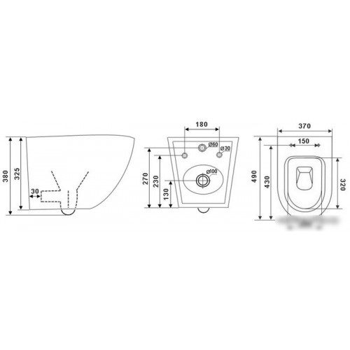 Унитаз Timo TWC-01 + FP-004 + TK-403