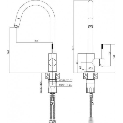 Смеситель Voda Vessel VSL519