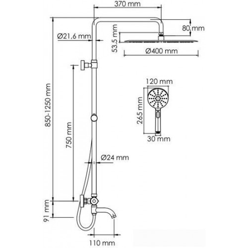 Душевая система Wasserkraft A188.117.127.087.CH Thermo