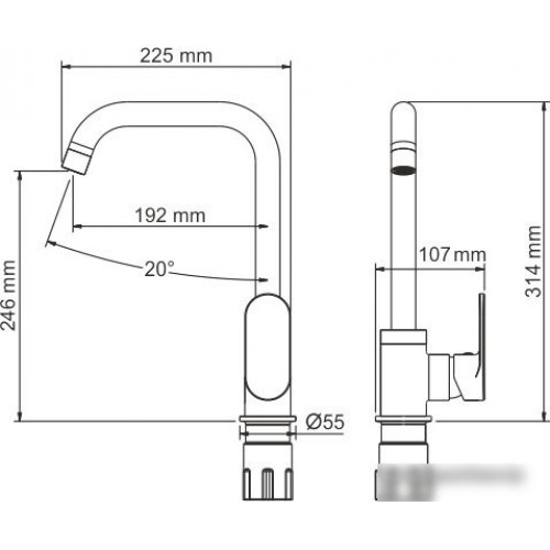 Смеситель Wasserkraft Elbe A7407