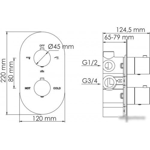 Смеситель Wasserkraft Elbe 7444 Thermo