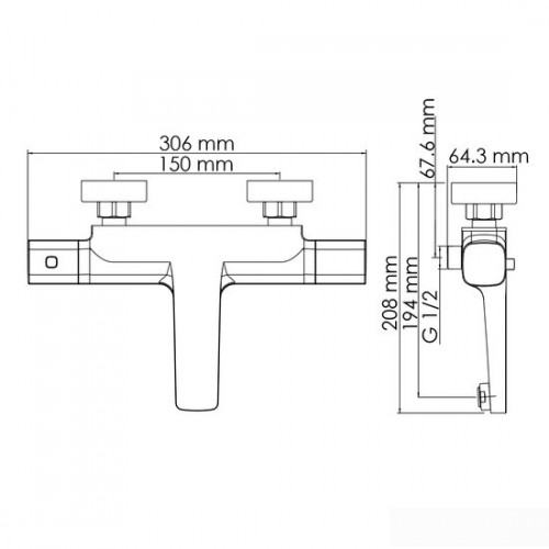 Смеситель Wasserkraft Naab 8611 Thermo