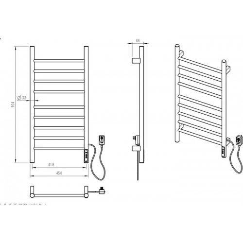 Полотенцесушитель Wonzon&Woghand WW-AL409-BR