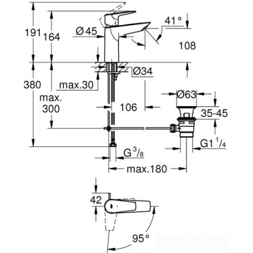 Смеситель Grohe Bauedge 23759001