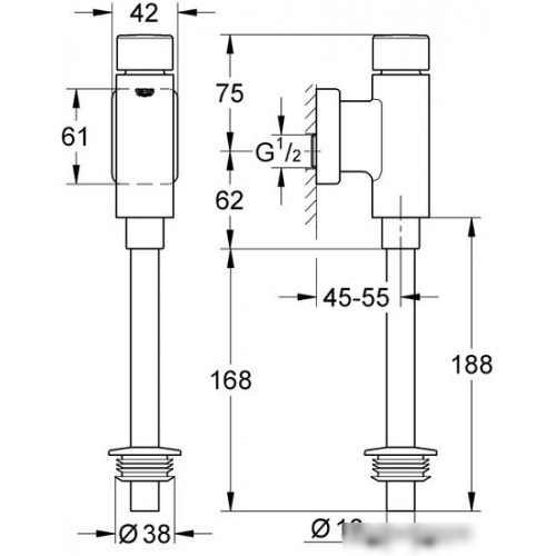 Смывное устройство Grohe Rondo 37346000