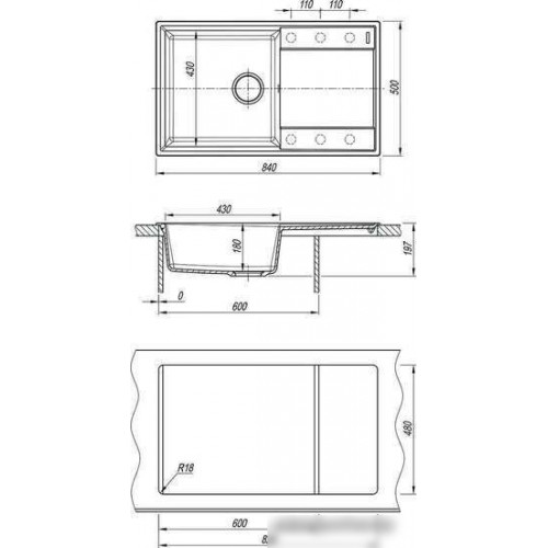 Кухонная мойка Lemark Imandra 9910033 (серый)