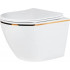 Унитаз подвесной Roxen Antares Gold в комплекте с инсталляцией StounFix Dual Fresh 6 в 1 968460 (кнопка: брашированное золото)