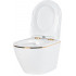 Унитаз подвесной Roxen Antares Gold в комплекте с инсталляцией StounFix Dual Fresh 6 в 1 968460 (кнопка: брашированное золото)