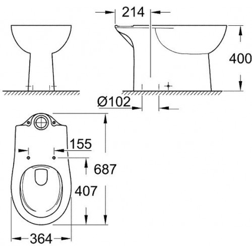 Унитаз Grohe Bau 39429000