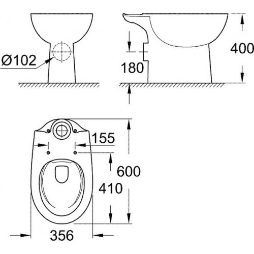 Унитаз Grohe Bau 39349000