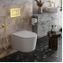 Унитаз подвесной Roxen Simple compact в комплекте с инсталляцией StounFix Dual Fresh 6 в 1 968480 (кнопка: брашированное золото)