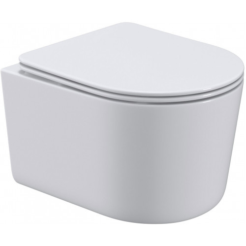 Унитаз подвесной Roxen Simple compact в комплекте с инсталляцией StounFix Dual Fresh 6 в 1 968480 (кнопка: брашированное золото)
