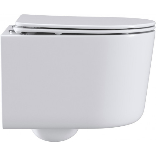 Унитаз подвесной Roxen Simple compact в комплекте с инсталляцией StounFix Dual Fresh 6 в 1 968480 (кнопка: брашированное золото)