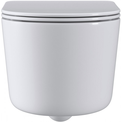 Унитаз подвесной Roxen Simple compact в комплекте с инсталляцией StounFix Dual Fresh 6 в 1 968480 (кнопка: брашированное золото)