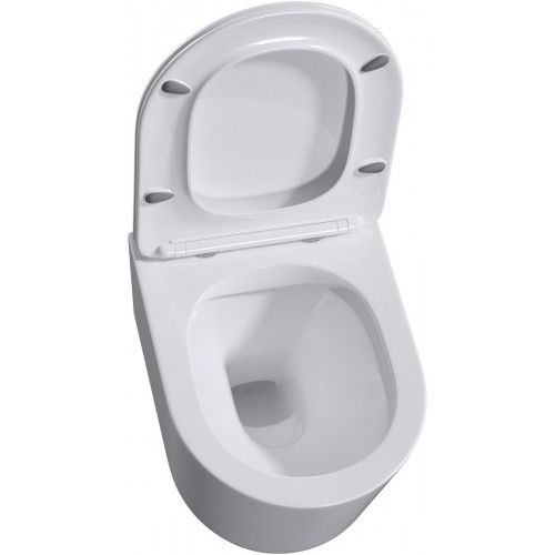 Унитаз подвесной Roxen Simple compact в комплекте с инсталляцией StounFix Dual Fresh 6 в 1 968480 (кнопка: брашированное золото)