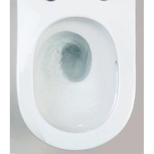 Унитаз подвесной Roxen Vortex в комплекте с инсталляцией StounFix Dual Fresh 6 в 1 968483 (кнопка: брашированное золото)