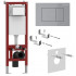 Инсталляция для унитаза Asten Readle Zentralmodul AR0501-0601M c кнопкой сатин (хром матовый)