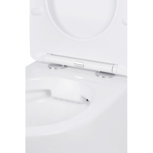 Унитаз подвесной Roxen Antares в комплекте с инсталляцией Asten Readle Zentralmodul AR0601-185W с белой кнопкой