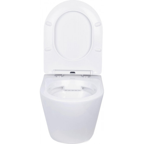 Унитаз подвесной Roxen Antares в комплекте с инсталляцией Asten Readle Zentralmodul AR0601-185CH с кнопкой (хром глянец)