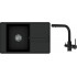 Кухонная мойка Aquasanita Bella SQB101 + Akvaduo 2663 L (черный металлик 601)