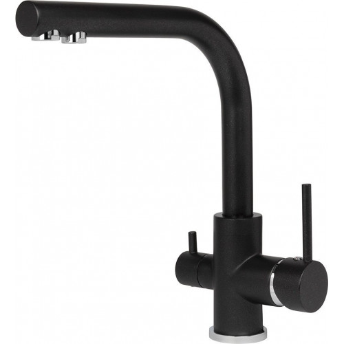 Кухонная мойка Aquasanita Bella SQB101 + Akvaduo 2663 L (черный металлик 601)