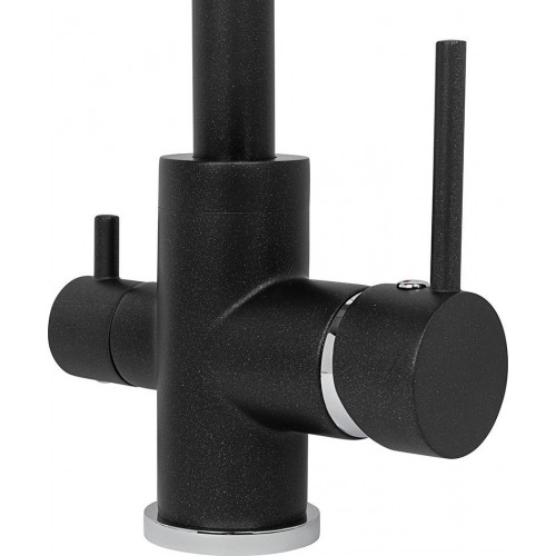 Кухонная мойка Aquasanita Bella SQB101 + Akvaduo 2663 L (черный металлик 601)