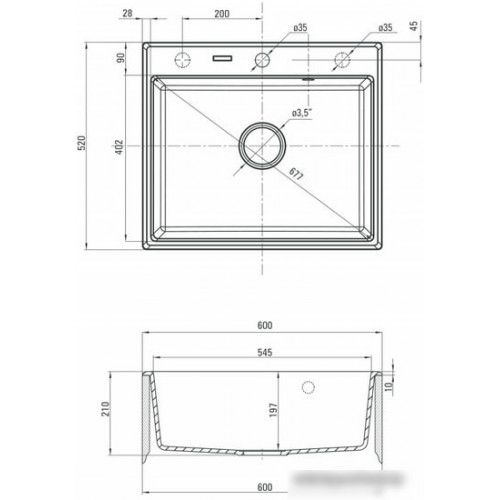 Кухонная мойка Deante Andante ZQN G103 (графитовый металлик)