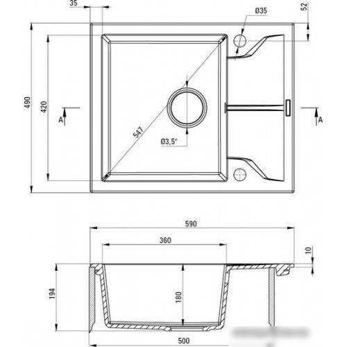 Кухонная мойка Deante Andante ZQN T11A (металлический антрацит)